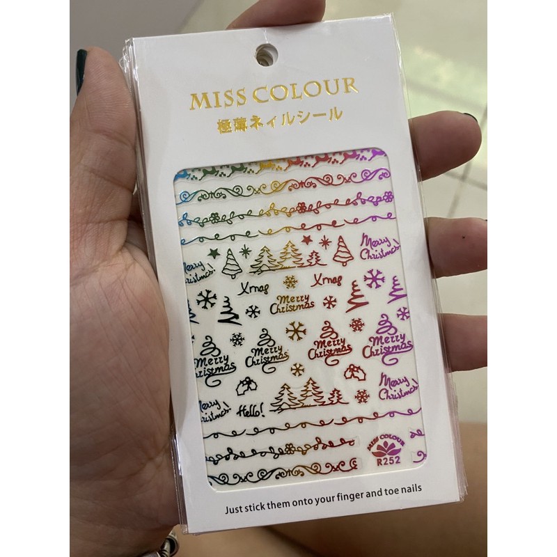 Sticker noel dán móng dễ thương