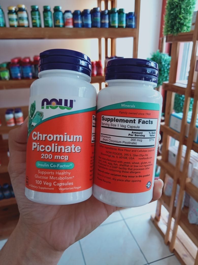 [DATE 08/2026] VEGAN - Viên Uống Hỗ trợ Tiểu Đường Chromium Picolinate 200mcg 100 Viên hãng NOW FOODS Thuần Chay