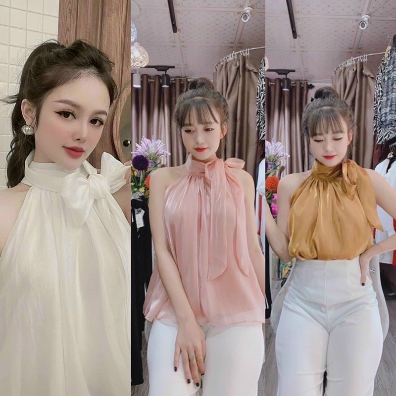 áo kiểu nữ cổ yếm hở vai 2 lớp kèm dây đai, áo babydoll bánh bèo trẻ trung | Lazada.vn Áo Kiểu Nữ Cổ Yếm Hở Vai 2 Lớp Kèm Dây Đai, Áo Babydoll Bánh Bèo Trẻ Trung | Lazada.Vn