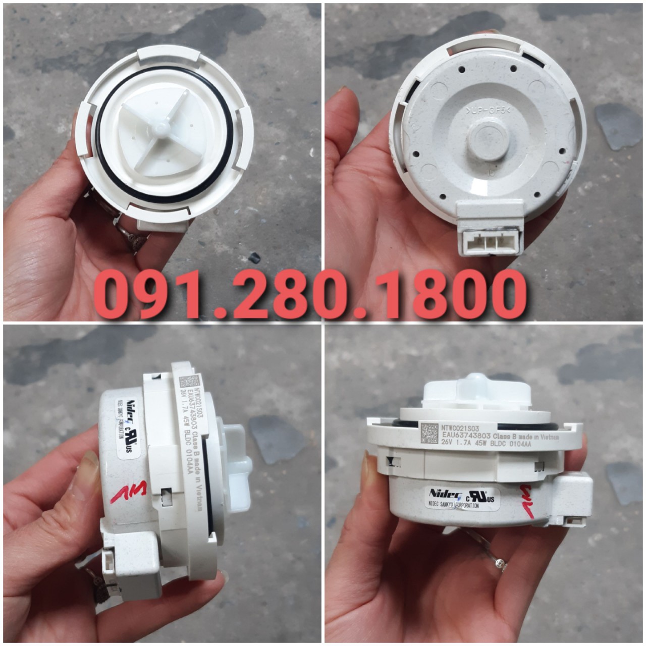 Bơm xả thoát nước máy giặt LG cửa ngang hàng hãng