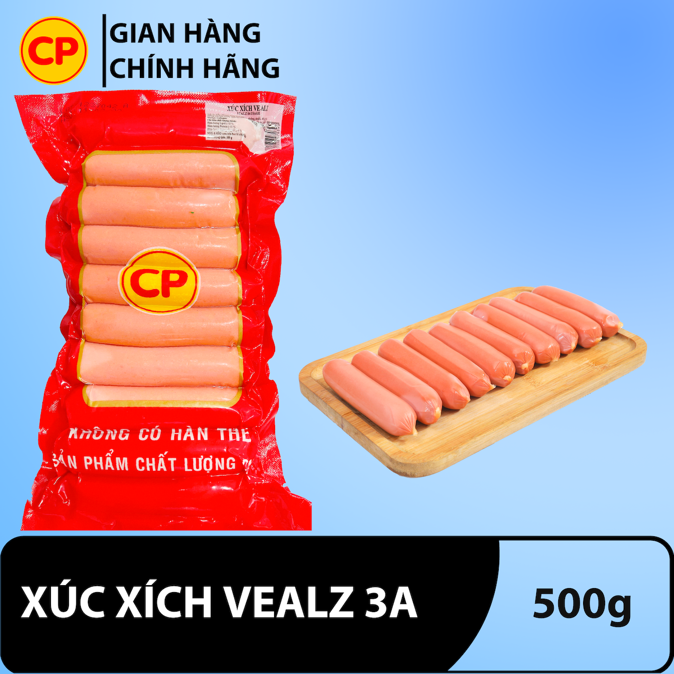 Xúc xích vealz 3a gói 500g - xúc xích tươi cp