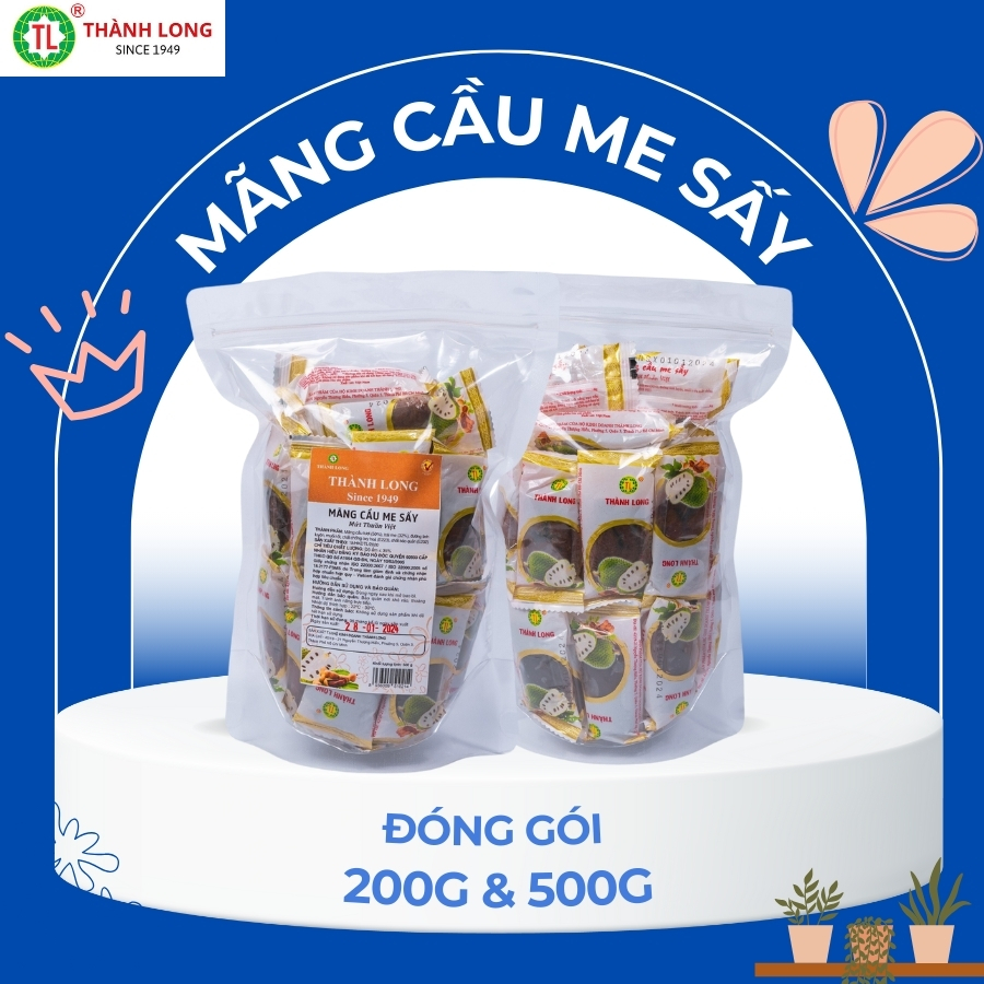 Mãng cầu me, mứt mãng cầu me tươi Thành Long đặc biệt thơm ngon có kiểm định ATVSTP gói/bịch 200g/500g - Việt Nam
