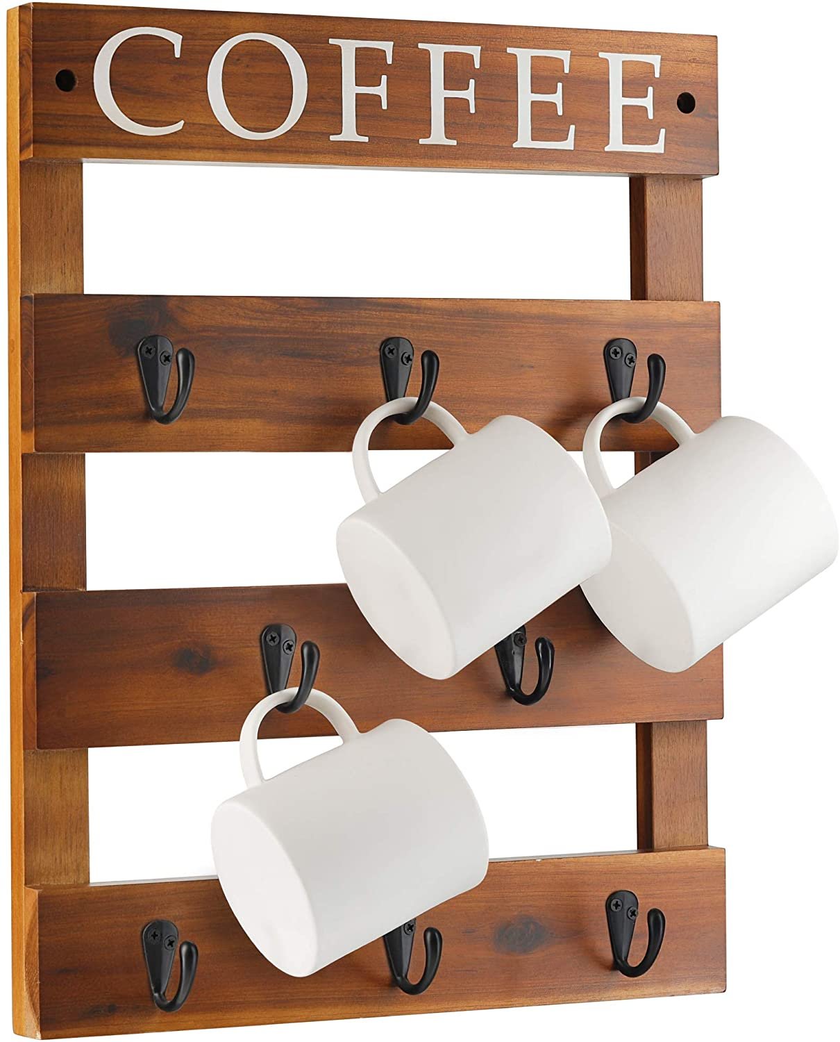 Kệ treo cốc cafe, giá đỡ ly cà phê, decor trang trí tường bằng gỗ