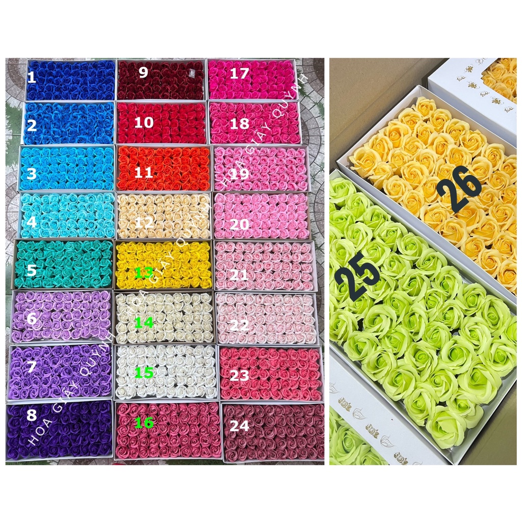 Hoa hồng sáp 3 lớp - hộp 50 bông