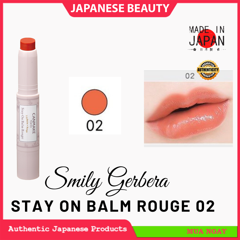 Son dưỡng môi canmake stay-on balm rouge 2,7g.#02 smily gerbera