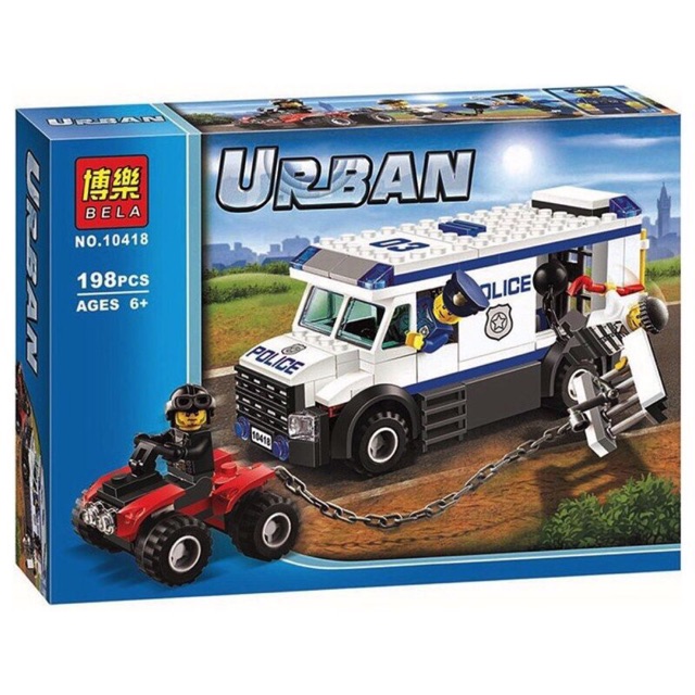Lắp ráp xe cảnh sat áp giải tôi phạm xếp hình city po li ce bela urban 10418 cho bé trai