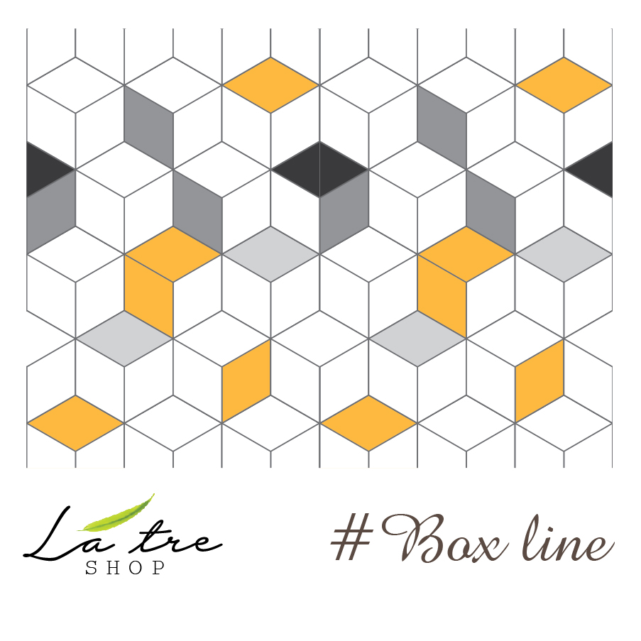 Decal gạch bông Box line - Decal dán tường - Sắc nét bền đẹp