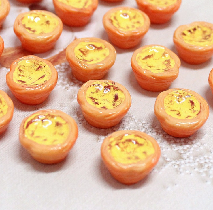 Mô hình bánh tart trứng mini trang trí nhà búp bê nhà mô hình