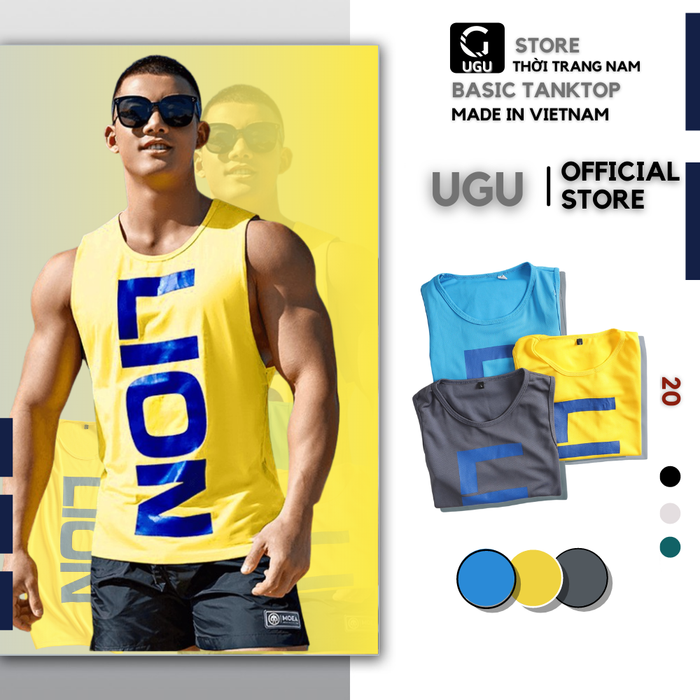 Áo 3 lỗ nam LION tanktop, Áo ba lỗ nam sát nách thời trang bigsize