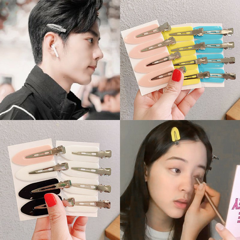 Lẻ 1 cái | KẸP HÌNH CHIẾC LÁ MÀU TRƠN PHỐI KIM LOẠI  SHOP BEECOW