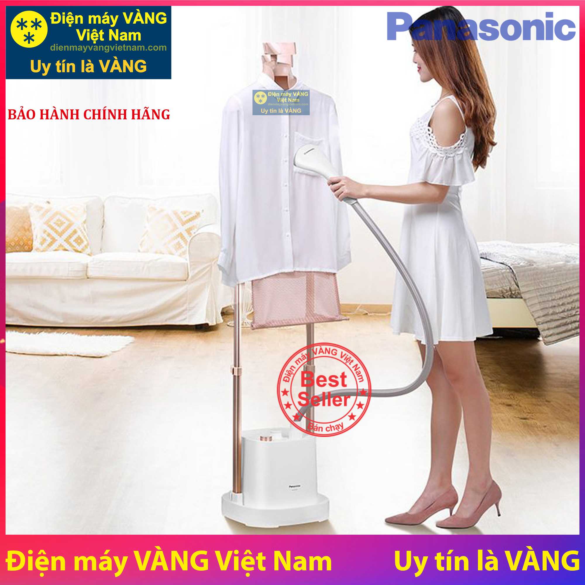 [Trả góp 0%]Bàn ủi hơi nước đứng Panasonic NI-GWE080WRA