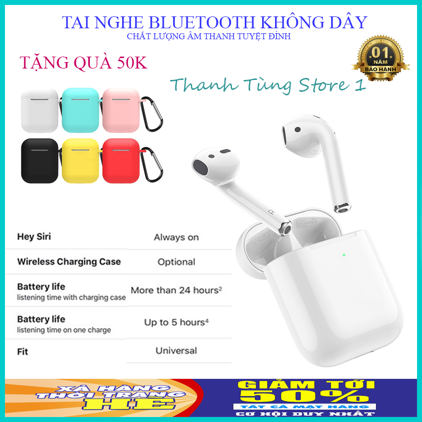 [XẢ KHO 1 NGÀY+TĂNG TÚI SILICON GIÁ 50K] Tai nghe bluetooth, tai nghe không dây, tai nghe chụp tai Thanh Tung Store 1-Kết nối Bluetooth 5.0, Cảm biến quang kép, Gia tốc kế, Hỗ trợ Siri, âm thanh cực hay+BH 1 NĂM, LỖI 1 ĐỔI 1 TRONG 1 THÁNG.