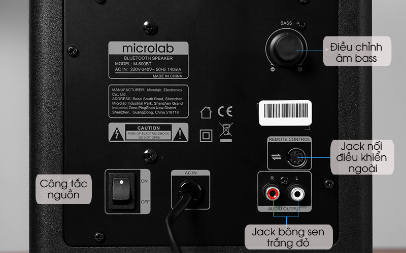Loa vi tính Microlab M318BT 38W có cổng USB - Chính hãng BH 12 tháng
