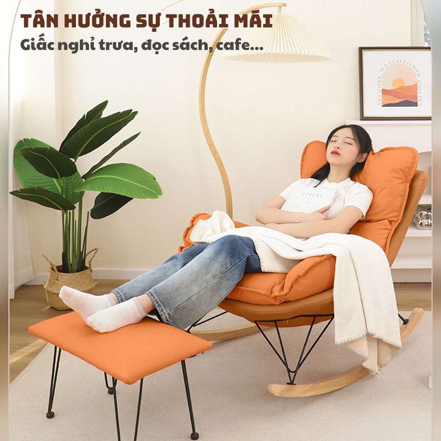 Ghế LườiThư Giãn Bập Bênh Ghế Tôm Hùm Phòng Khách Ghế Sofa Lười Ngủ Trưa Ghế Sofa Vải Công Nghệ Bắc Âu