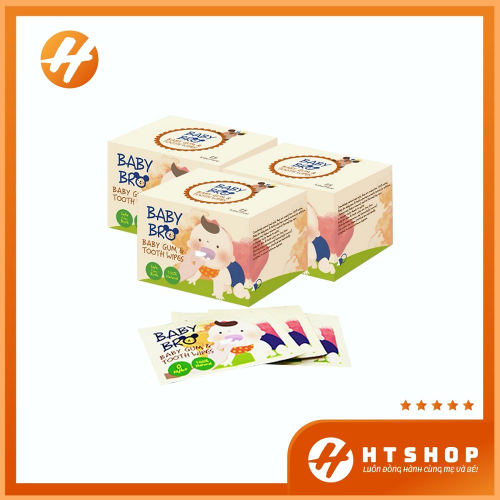 Giấy Lau Răng Miệng Baby Bro Hàn Quốc Cho Trẻ Từ Sơ Sinh Hộp 25 Chiếc