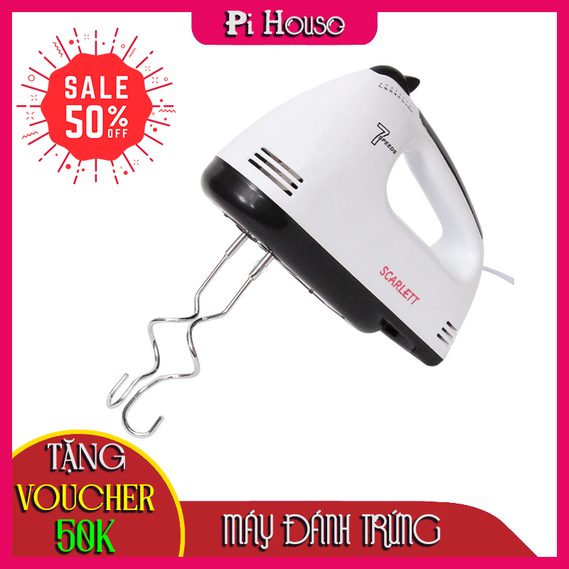 Máy đánh trứng - máy làm bánh - máy đánh trứng cầm tay cao cấp scarlett - 7 cấp tốc độ 180w - tiện dụng cho các bà nội trợ đánh trứng, làm bột, làm kem - bảo hành 1 đổi 1 tại pi house