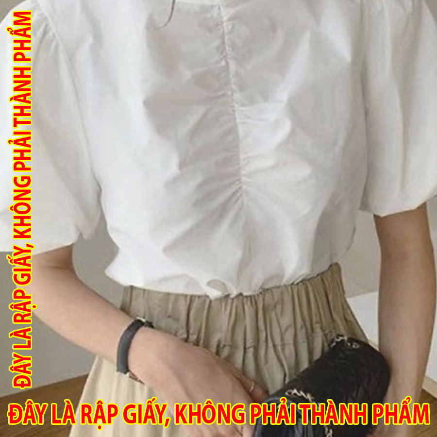 Rập Giấy SM028 - Áo sơ mi cổ kiềng nhún ngực