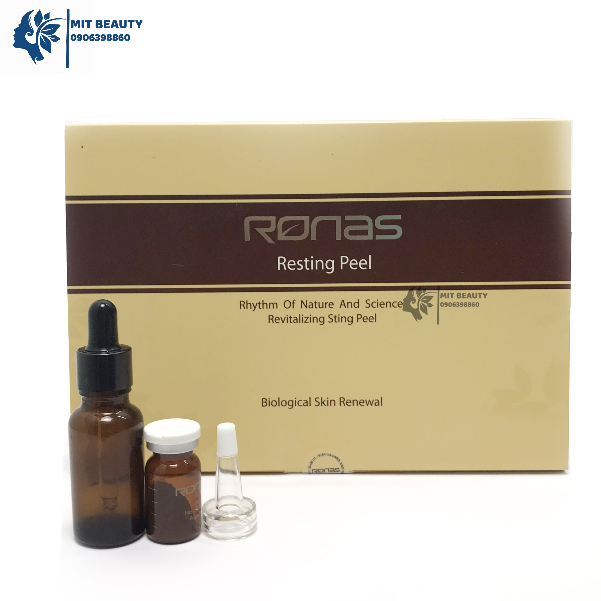 Cặp chiết Peel da Ronas -Thay da sinh học - Resting Solution vi kim tảo biển Hàn Quốc - Peel da tại nhà