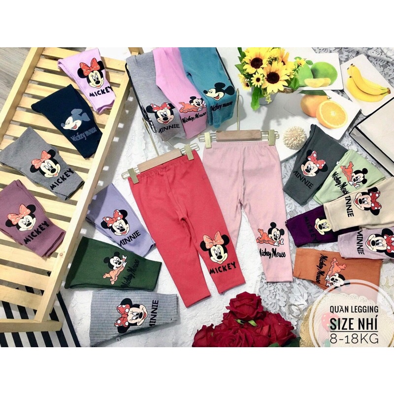 Quần legging dài chất cotton co giãn thoáng mát cho bé 7-20kg