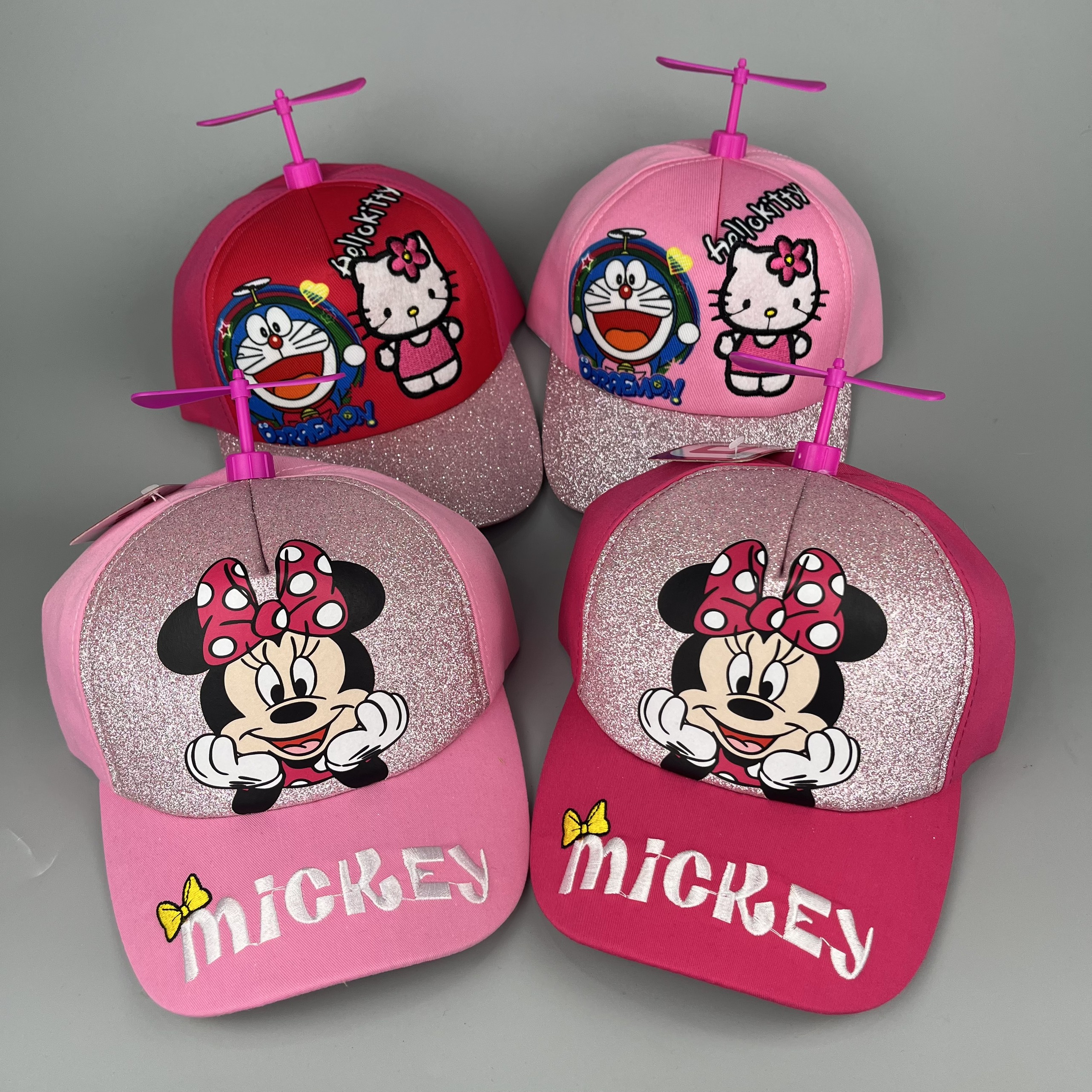 Nón kết chong chóng Doremon Hello kitty trẻ em - Mũ lưỡi trai chong chóng cho Bé Gái