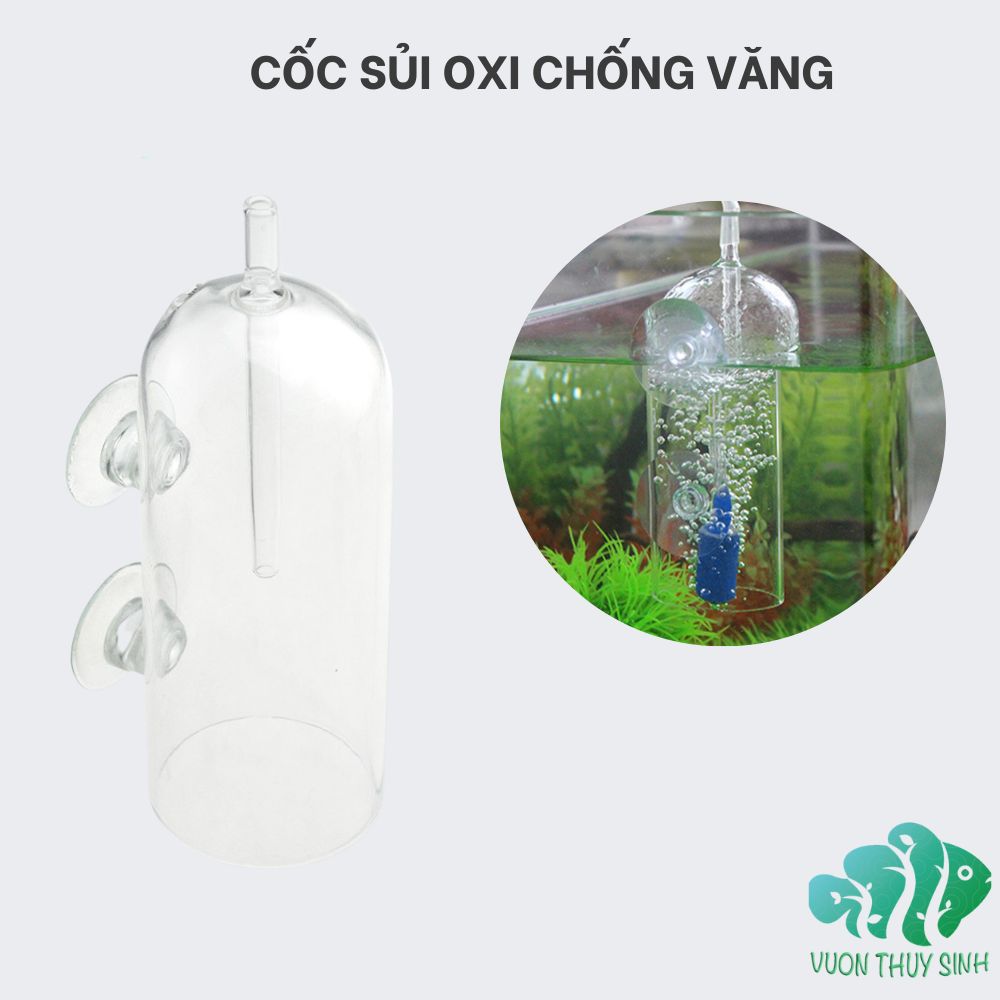 Cốc sủi oxy chống văng nước cho bể cá bể thủy sinh