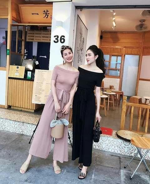 Sét áo bẹt vai quần ống rộng sang chảnh