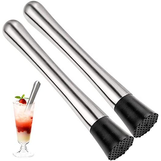 Chày bar dầm pha chế inox 20cm đầu nhựa cao cấp