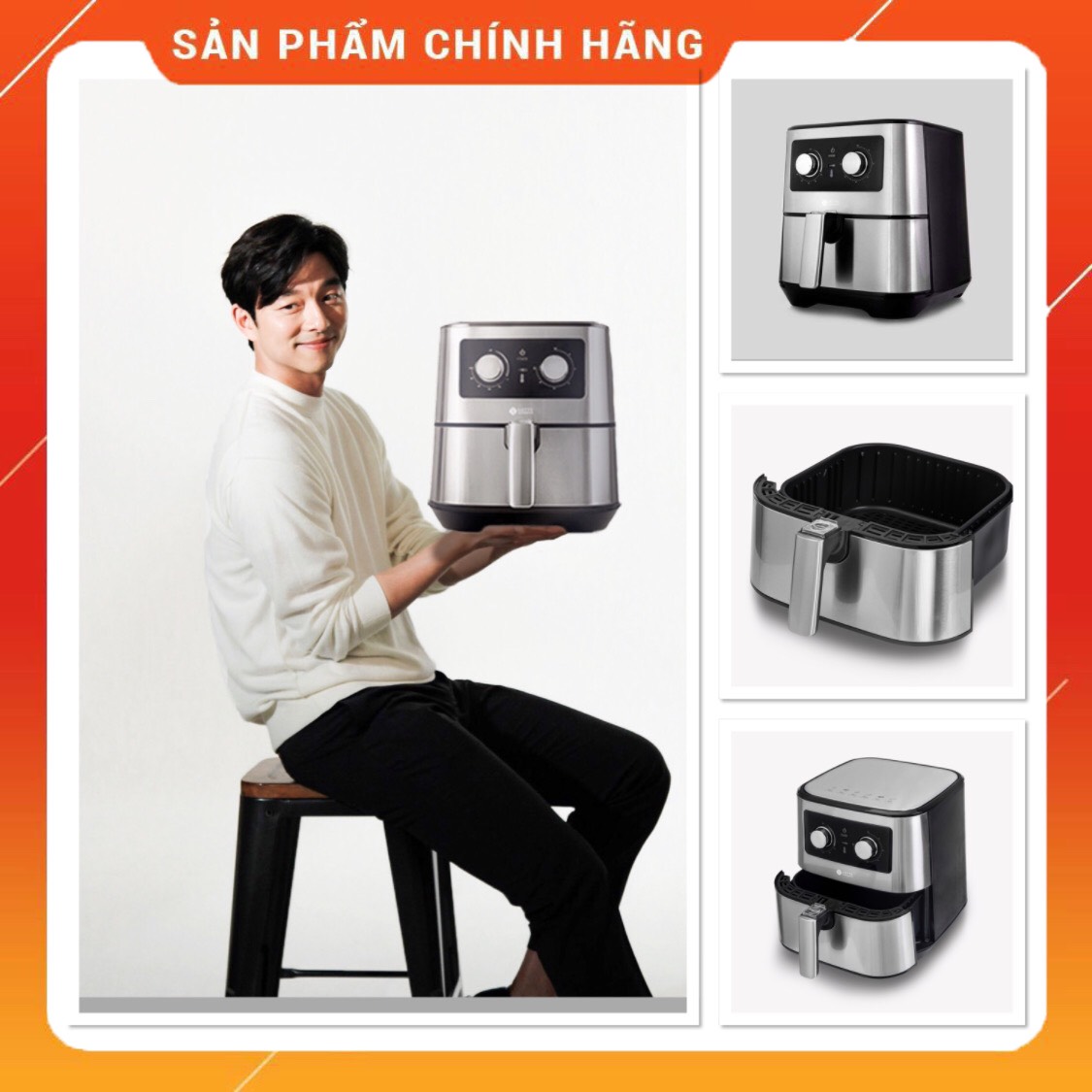 Nồi chiên không dầu LOTTE 5.5 lít model LTS - AF5SM - hàng chính hãng nhập khẩu Hàn Quốc