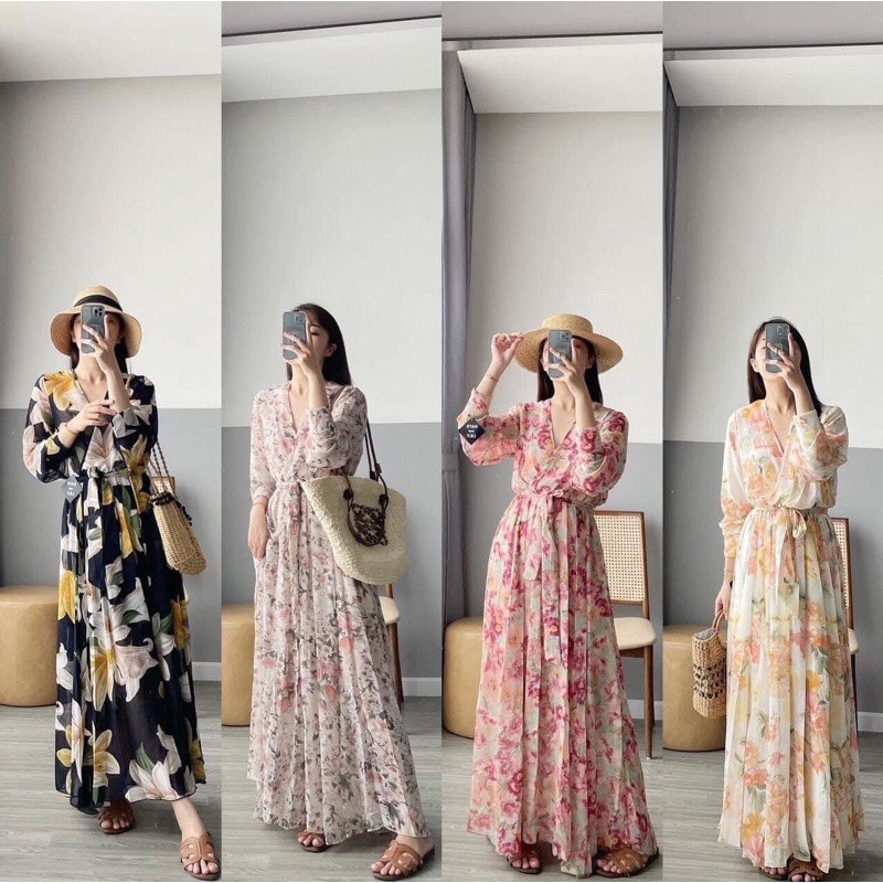 Đầm maxi vải voan Kate-Lily vnxk dư xịn
