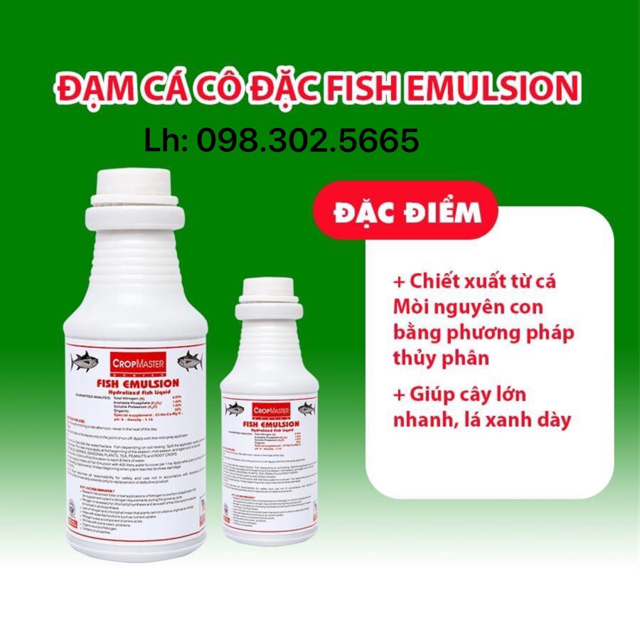Chai 1 lit Phân đạm cá cao cấp Fish Emulsion - Sản xuất tại Mỹ - Made in USA