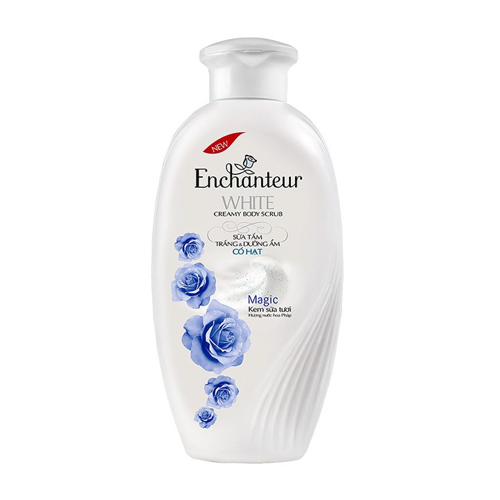Sữa tắm trắng và dưỡng ẩm có hạt Enchanteur Magic 180gr