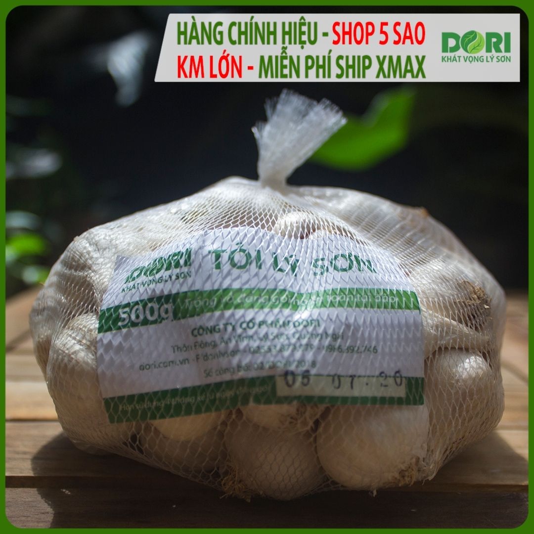   HCM Tỏi Lý Sơn Dori - Loại tỏi nhiều tép - Túi lưới 500g - Trồng tại đảo Lý Sơn - Cam kết đúng xuất xứ - Hoàn tiền 200% nếu sai cam kết - Dùng để ăn sống hoặc chế biến 