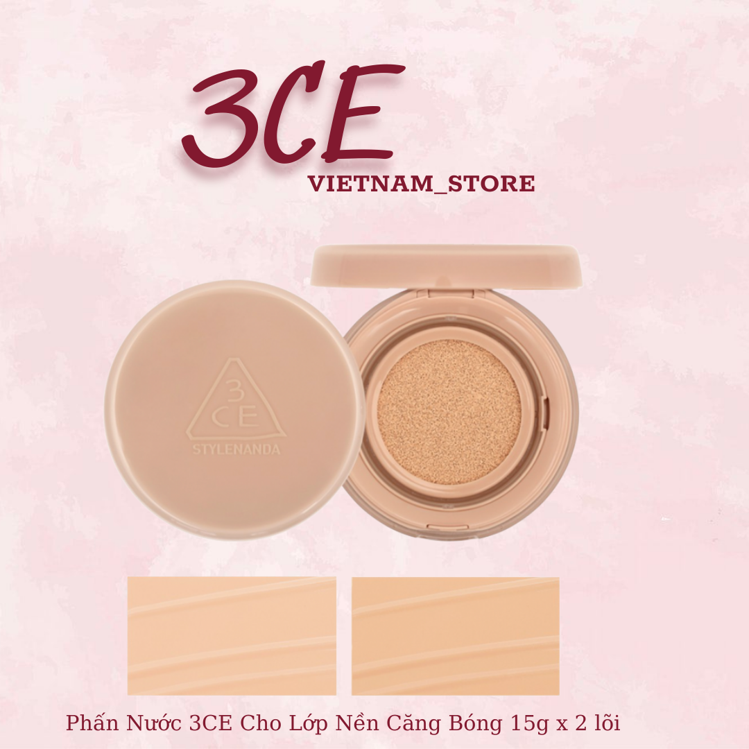 Phấn nước căng bóng 3ce glow cushion spf50+/pa++++ 15g