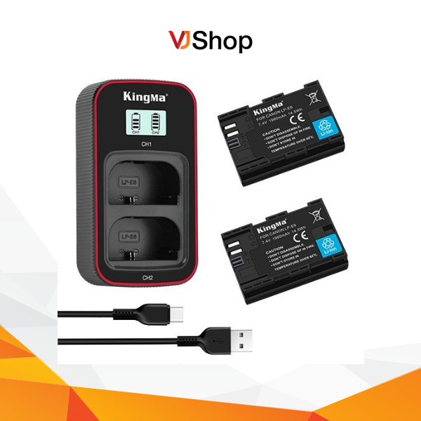 Bộ sạc pin kingma bm058 lp-e6 và pin lp-e6 hàng chính hãng bảo hành 12 tháng