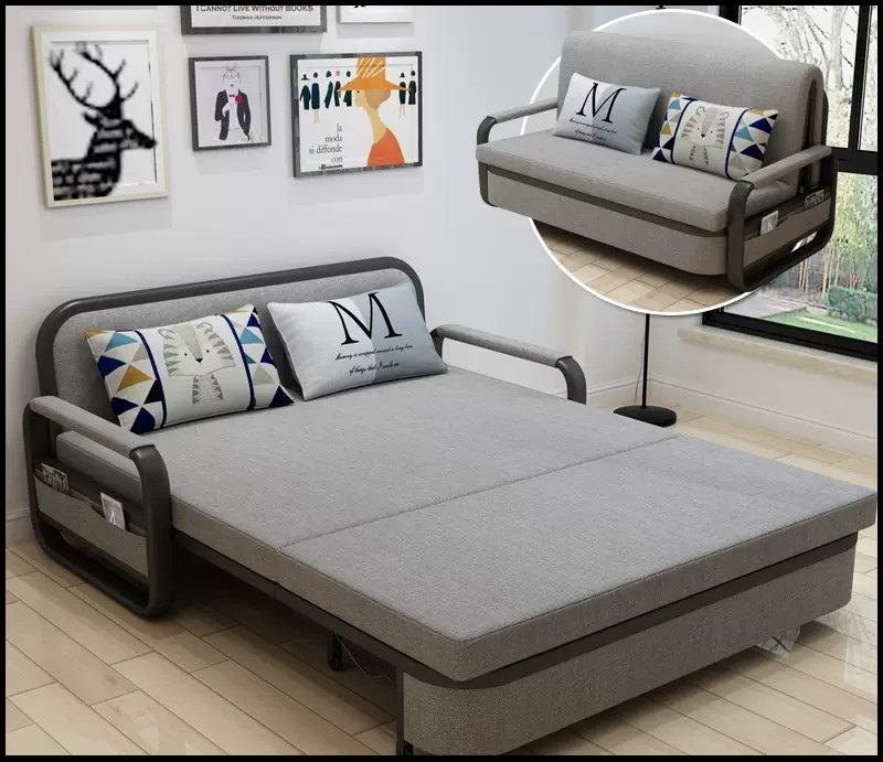 [Trả góp 0%] Giường Sofa Nệm Bọt Biển Tự Nhiên Kiêm Ghế Sofa 1m90 x 1m31 Giường Ngủ Đa Năng Gấp Gọn Giường Nằm Đa Năng Kiêm Ghế Sofa Giường Sofa Gấp Gọn Khung Thép Cường Lực