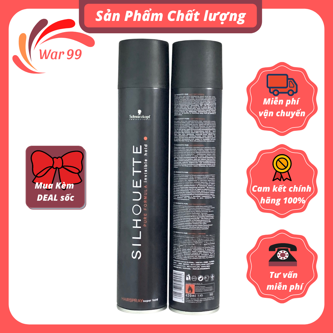 Keo xịt tóc SILHOUETTE gôm xịt tóc nam tạo kiểu tóc giữ nếp siêu cứng