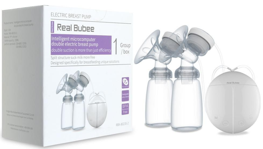 Máy hút sữa điện, Máy hút sữa điện đôi, Máy hút sữa điện đôi Real Bubee êm ái với 5 mức độ khác nhau - Review máy hút sữa Real Bubee dùng có tốt không