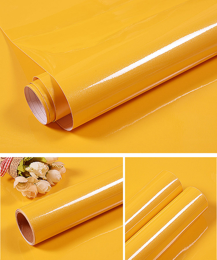 [HCM]Giấy dán tường decal màu vàng trơn - có sẵn keo mặt sau - khổ 1.2m