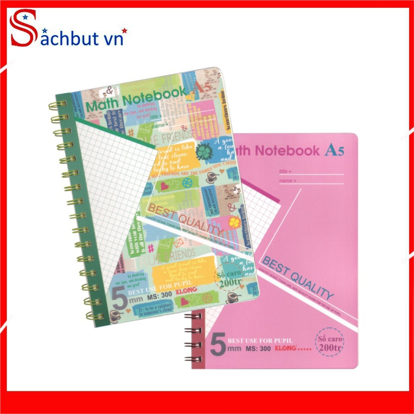 Sổ lò xo kép Caro A5 bìa nhựa - 200 trang; MS: 300. Kết cấu lò xo kép ánh ngọc trai , bìa trước được bảo vệ bởi bìa nhựa PP, bìa sau bồi dày 450 g/m2