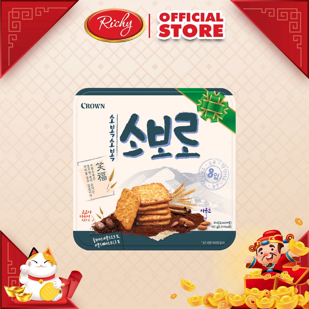Bánh Crown Soboro hộp thiếc 360g - bánh kẹo Richy nhập khẩu