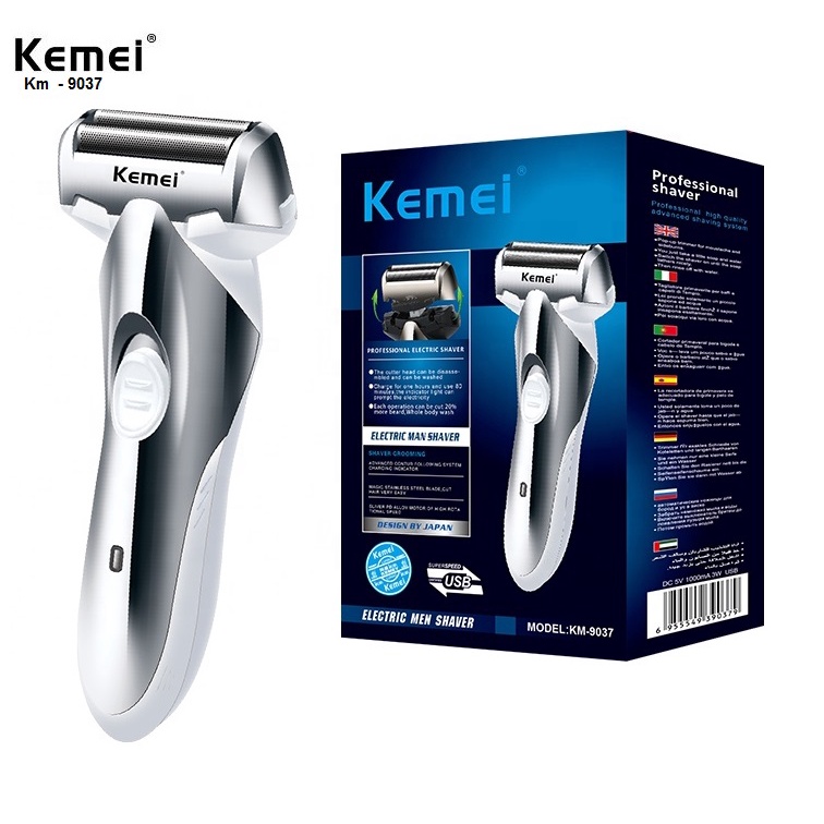 Máy Cạo Râu Kemei  Km 9037 Sạc Điện, 2 Lưỡi Dao Cạo Nhỏ Gọn. Máy Cạo Râu Chuyên Nghiệp Kemei  Km 9037.Hàng Cao Cấp .