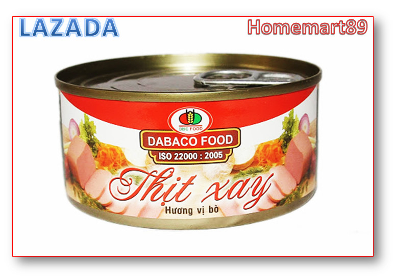 Hộp thịt xay hương vị bò có thể ăn liền hoặc dùng làm nguyên liệu chế biến kèm sốt cà chua, nhân bánh...hũ lớn mới 175gr công ty Dabaco Việt Nam