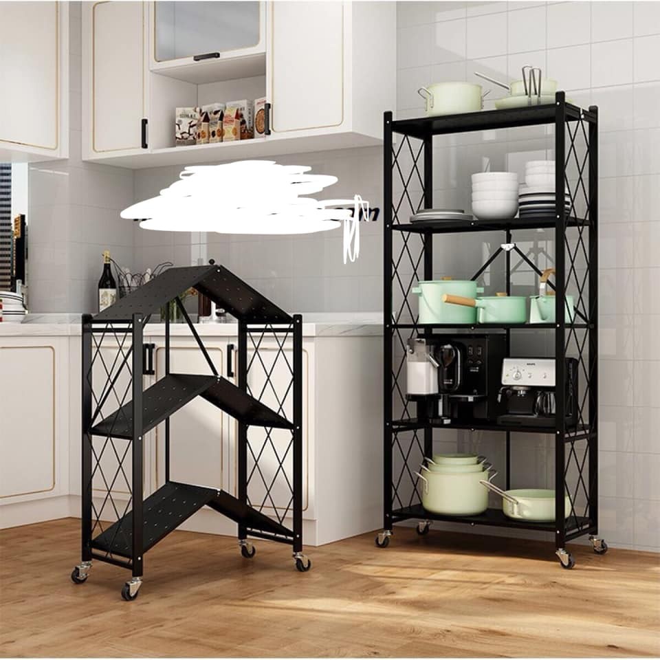 KỆ ĐỂ ĐỒ 4 TẦNG GẤP GỌN THÔNG MINH CÓ BÁNH XE DI ĐỘNG - KỆ ĐA NĂNG HÀNG CAO CẤP BẢN NÂNG CẤP 2020 SIÊU XỊN