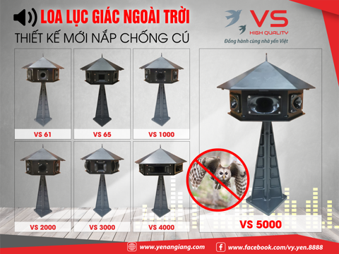 Loa lục giác nhụa chống cú