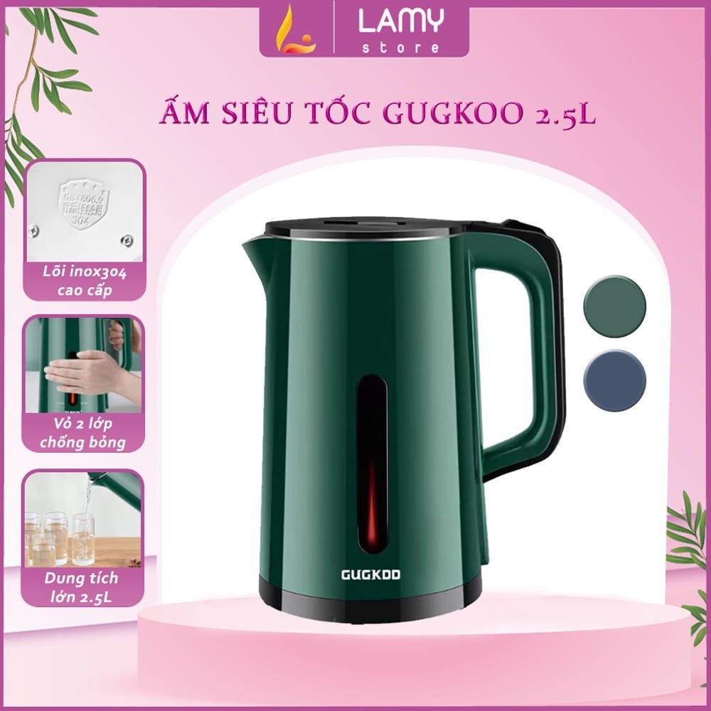 Ấm siêu tốc 2 lớp gk - ấm đun nước siêu tốc công suất lớn 1500w dung tích 2.5l, bình đun siêu tốc siêu tốc ấm siêu tốc bình siêu tốc am nuoc sieu tốc bình đun nước siêu tốc bình đun siêu tốc ấm đun