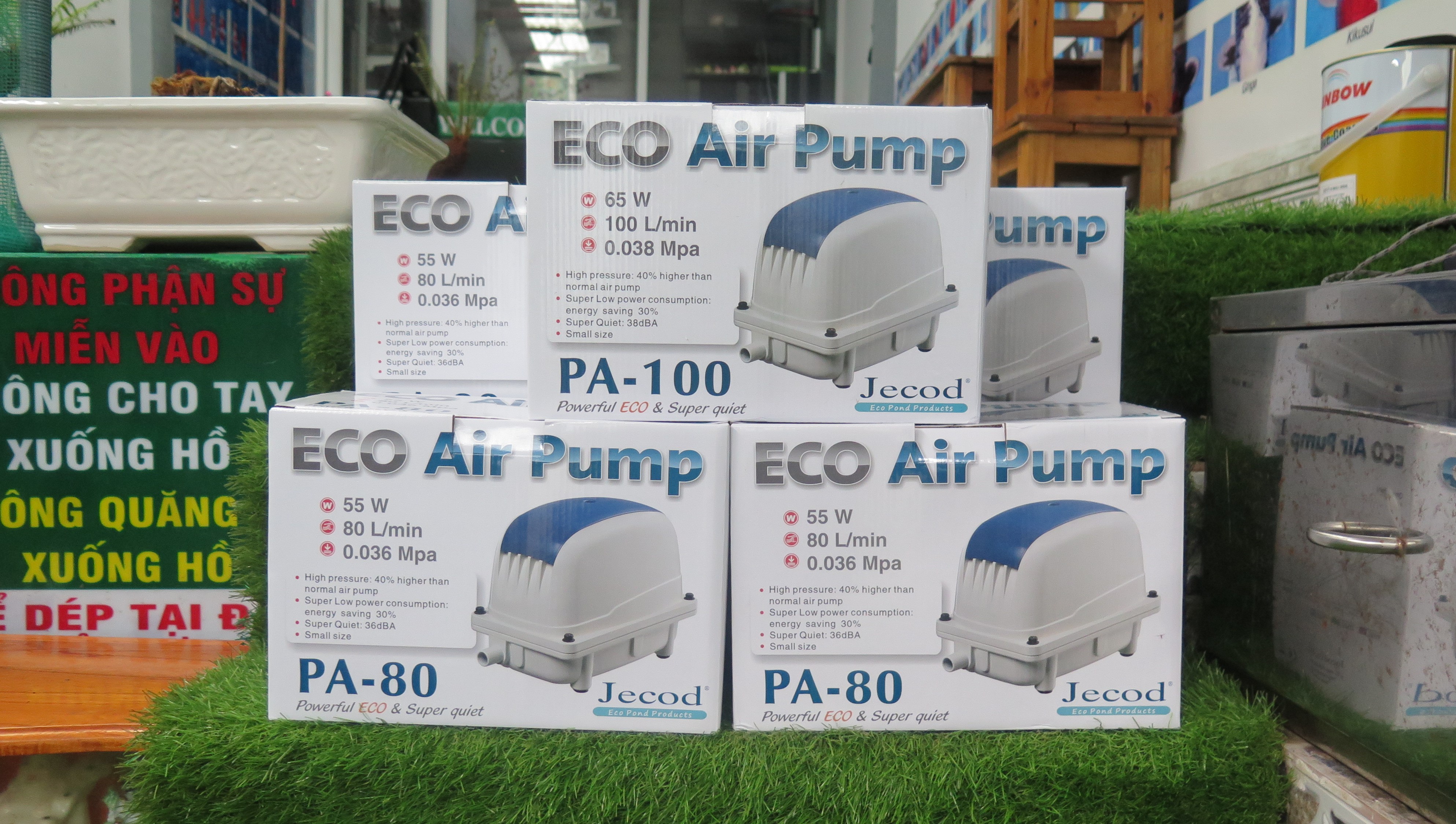 Máy sủi oxy ECO Air Pump siêu tiết kiệm điện PA-35-45-80-100-150-200 kyanhkoifarm