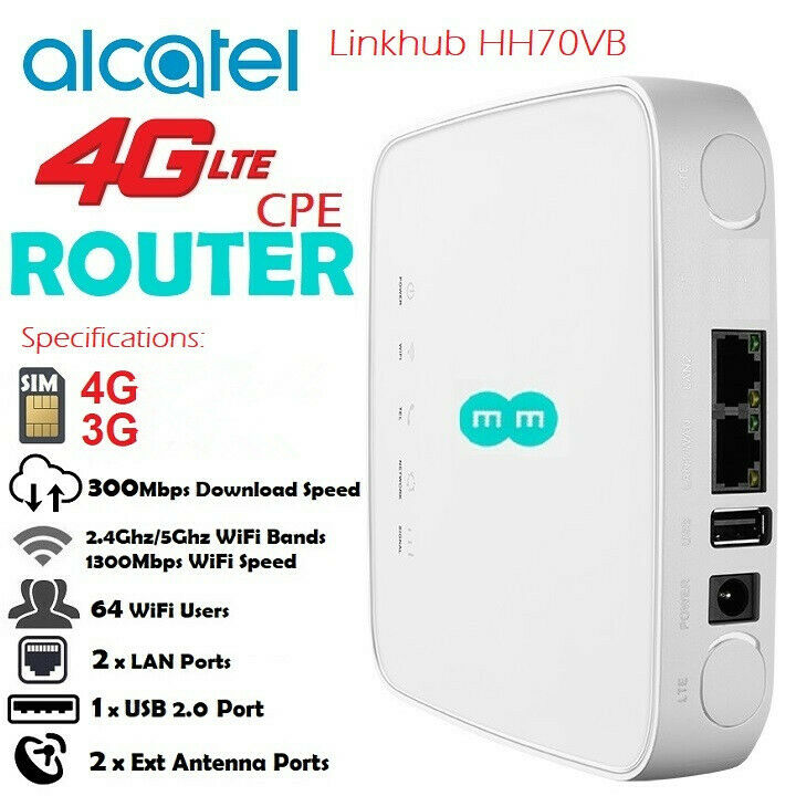 Bộ Phát Wifi sim 4G Alcatel HH70 Tốc Độ 300Mbps Kết Nối 64 Users