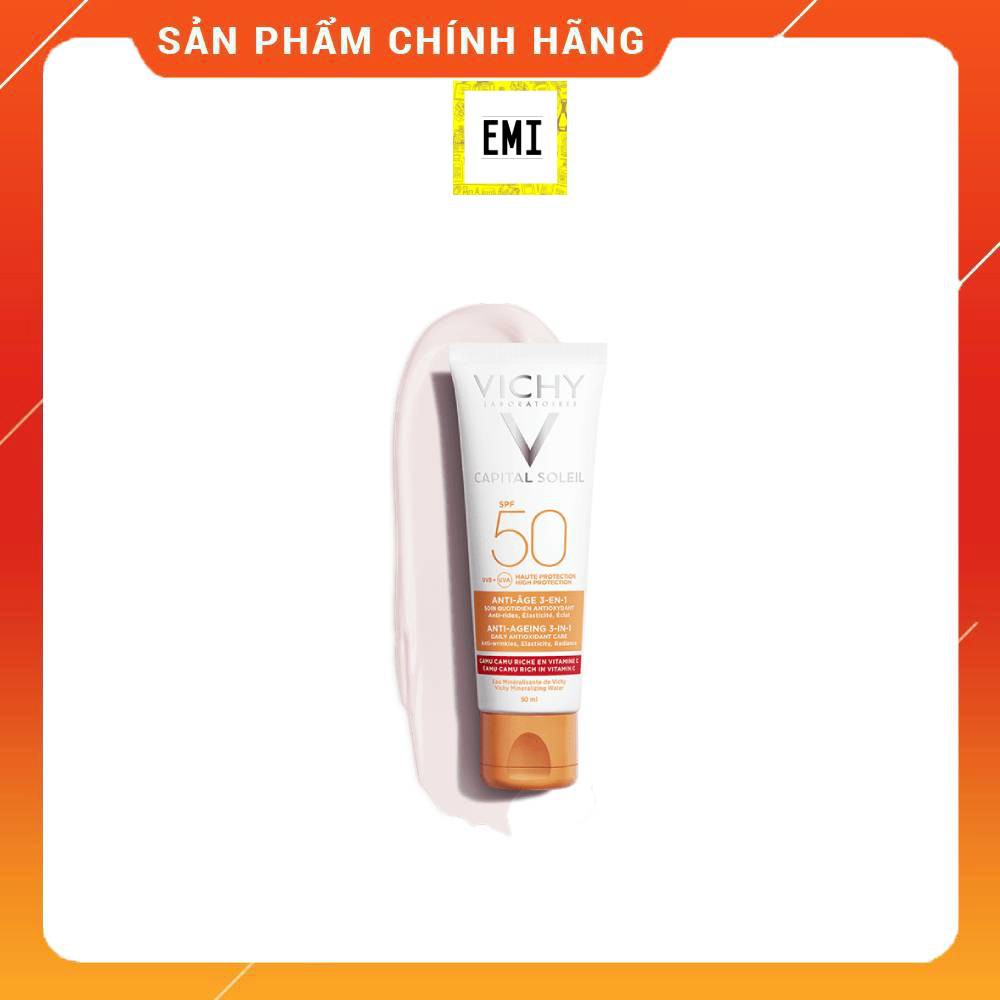 [HCM]Kem Chống Nắng Giảm Dấu Hiệu Lão Hóa Vichy Capital Soleil Anti-Ageing 3-In-1 Spf 50