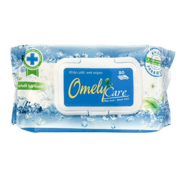 Khăn Ướt Omely Care 80 tờ tinh chất trà xanh kháng khuẩn