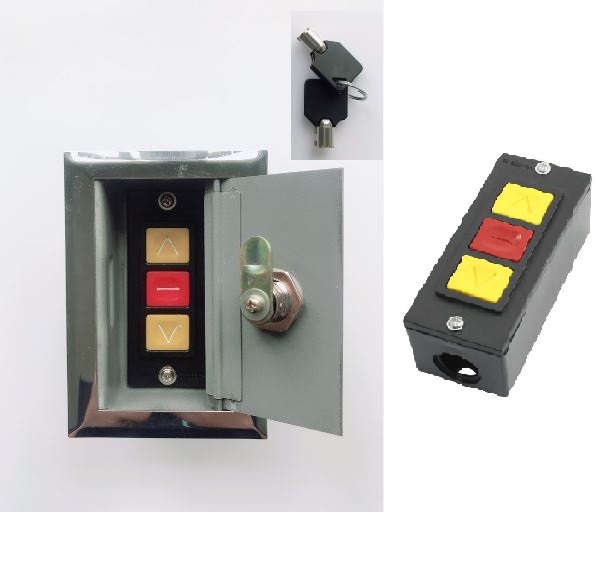 Hộp khóa âm tường - Hộp khóa nút nhấn cửa cuốn - Nút nhấn - Công tắc gắn tường - Phụ kiện cửa cuốn